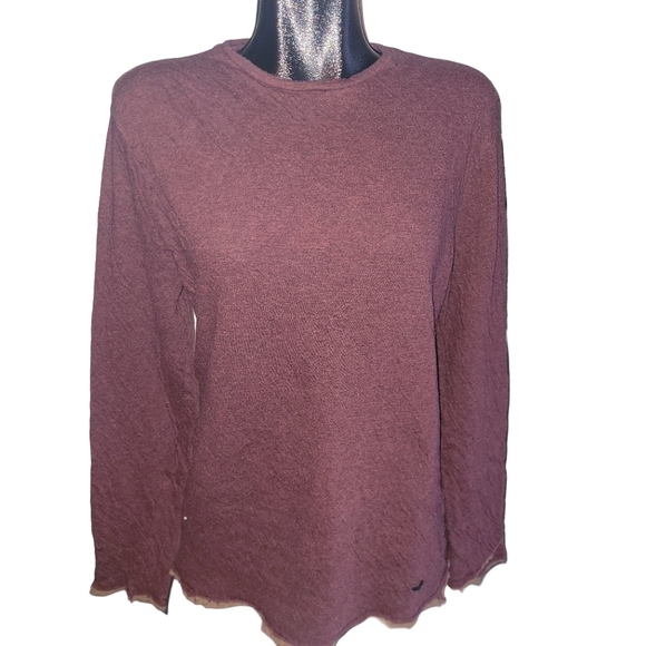 Buffalo David Bitton Burgundy Sweater with Tan Rough Edging L - Picture 1 of 8